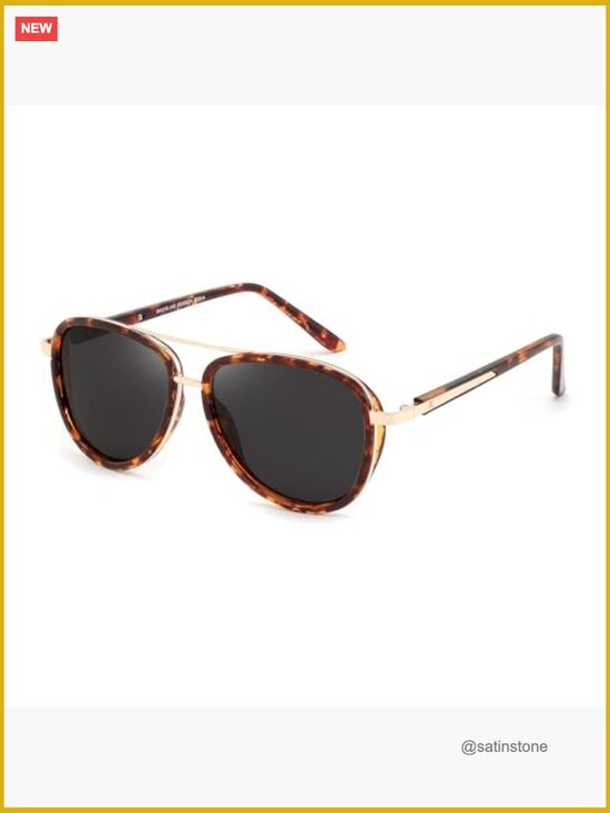 Retro Polarized Aviator Sunglasses with UV400 Protection main image 5